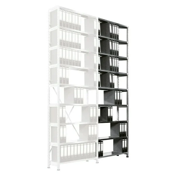 BAUHAUS Scholz Aktenregal Anbauelement Länge: 1.010 Mm, Breite: 300 Mm, Höhe: 3.000 Mm, Traglast: 80 Kg/Boden, Anzahl Böden: 9 Stk. 3