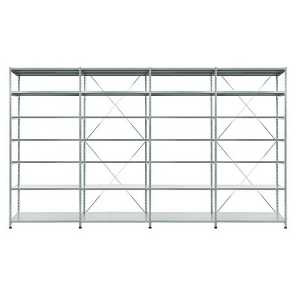 BAUHAUS Scholz Metall-Lagerregal SE Länge: 500 Mm, Breite: 4.080 Mm, Höhe: 3.000 Mm, Traglast: 170 Kg/Boden, Anzahl Böden: 7 Stk. 1