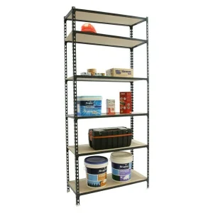 BAUHAUS Simonrack Maderclick Metallregal Plus L X B X H: 30 X 100 X 250 Cm, Traglast: 150 Kg/Boden, Anzahl Böden: 6, Stecken, Anthrazitgrau 6