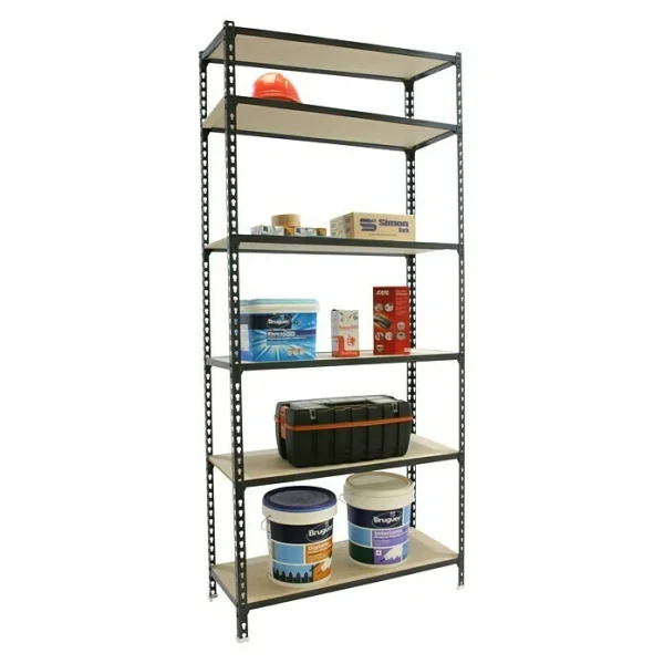 BAUHAUS Simonrack Maderclick Metallregal Plus L X B X H: 30 X 100 X 250 Cm, Traglast: 150 Kg/Boden, Anzahl Böden: 6, Stecken, Anthrazitgrau 3