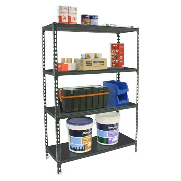 BAUHAUS Simonrack Simonclick Metallregal Mega L X B X H: 30 X 120 X 150 Cm, Traglast: 180 Kg/Boden, Anzahl Böden: 4 Stk., Stecken, Anthrazit 4