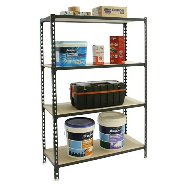 BAUHAUS Simonrack Maderclick Metallregal Plus L X B X H: 40 X 100 X 150 Cm, Traglast: 150 Kg/Boden, Anzahl Böden: 4, Stecken, Anthrazitgrau 3