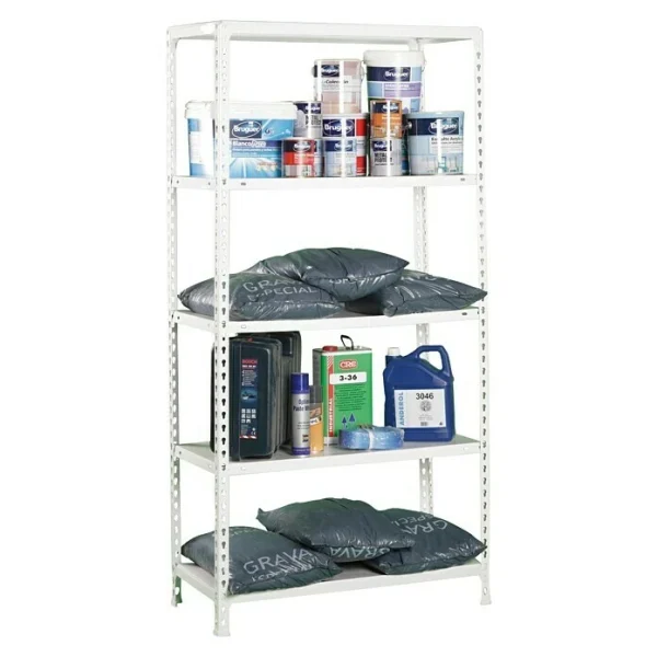 BAUHAUS Simonrack Simonclick Metallregal L X B X H: 40 X 80 X 180 Cm, Traglast: 150 Kg/Boden, Anzahl Böden: 5 Stk., Stecken, Weiß 3