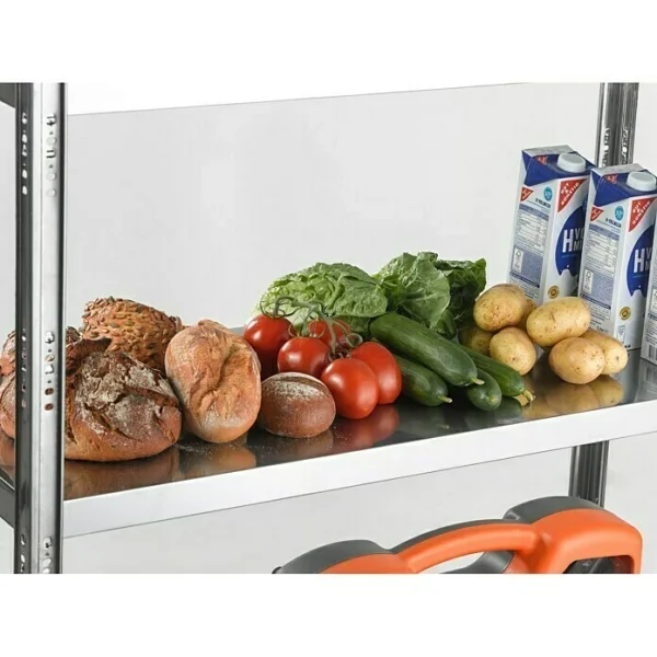 BAUHAUS Regalux Metallregal INOX L X B X H: 40 X 100 X 187 Cm, Edelstahl, Traglast: 80 Kg/Boden, Stecken 3