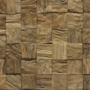 BAUHAUS Indo Holzpaneel 3D Wall Diamondwood Cube Nature Teak, 552 X 184 X 10 Mm, 10 Paneele 8