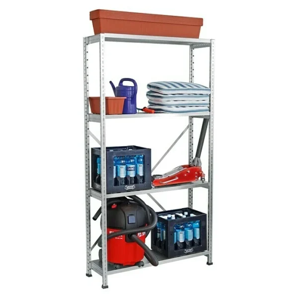 BAUHAUS Scholz System Metall-Schwerlastregal Grundelement 300 X 800 X 1.920 Mm, Traglast: 100 Kg/Boden 3