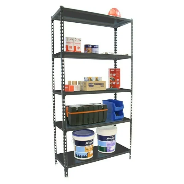 BAUHAUS Simonrack Simonclick Metallregal L X B X H: 50 X 90 X 180 Cm, Traglast: 180 Kg/Boden, Anzahl Böden: 5 Stk., Stecken, Anthrazit 4