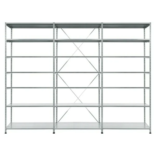BAUHAUS Scholz Metall-Lagerregal SE Länge: 600 Mm, Breite: 3.070 Mm, Höhe: 2.640 Mm, Traglast: 200 Kg/Boden, Anzahl Böden: 7 Stk. 1