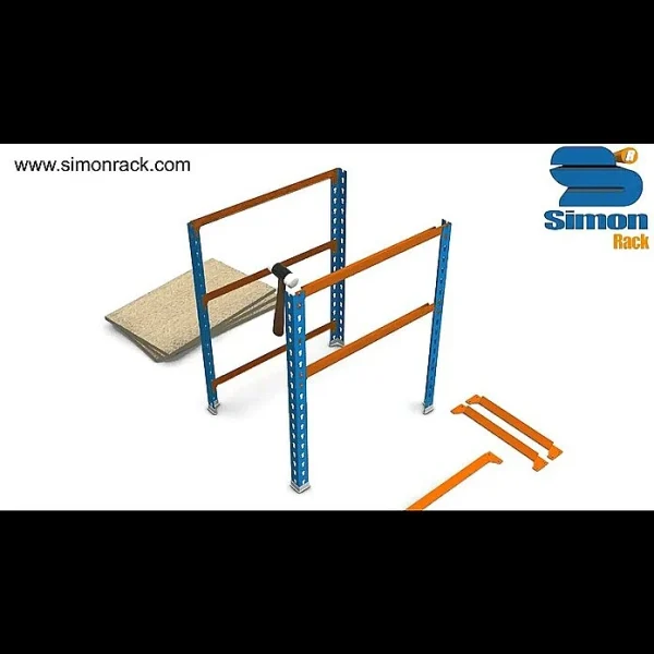 BAUHAUS Simonrack Maderclick Metallregal Plus L X B X H: 40 X 100 X 200 Cm, Traglast: 150 Kg/Boden, Anzahl Böden: 5, Stecken, Blau/Orange 5