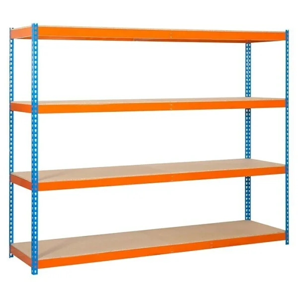 BAUHAUS Simonrack Simonforte Metall-Schwerlastregal L X B X H: 45 X 150 X 200 Cm, Traglast: 600 Kg/Boden, Anzahl Böden: 4, Blau/Orange 1