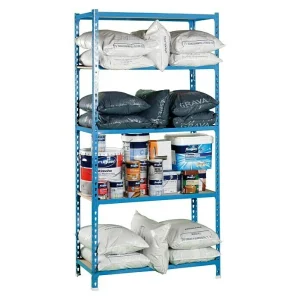 BAUHAUS Simonrack Maderclick Metallregal L X B X H: 40 X 90 X 180 Cm, Traglast: 150 Kg/Boden, Anzahl Böden: 5, Stecken, Blau 7