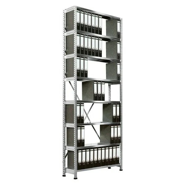 BAUHAUS Scholz Aktenregal Grundelement Länge: 1.250 Mm, Breite: 300 Mm, Höhe: 2.640 Mm, Traglast: 60 Kg/Boden, Anzahl Böden: 8 Stk. 1