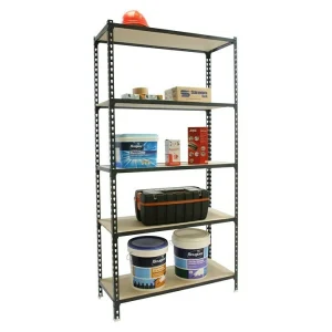 BAUHAUS Simonrack Maderclick Metallregal Plus L X B X H: 30 X 100 X 200 Cm, Traglast: 150 Kg/Boden, Anzahl Böden: 5, Stecken, Anthrazitgrau 6