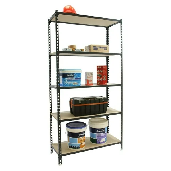 BAUHAUS Simonrack Maderclick Metallregal Plus L X B X H: 30 X 100 X 200 Cm, Traglast: 150 Kg/Boden, Anzahl Böden: 5, Stecken, Anthrazitgrau 3
