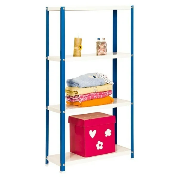 BAUHAUS Simonrack Homeclassic Metallregal L X B X H: 30 X 80 X 160 Cm, Traglast: 100 Kg/Boden, Anzahl Böden: 4 Stk., Schrauben, Blau 3