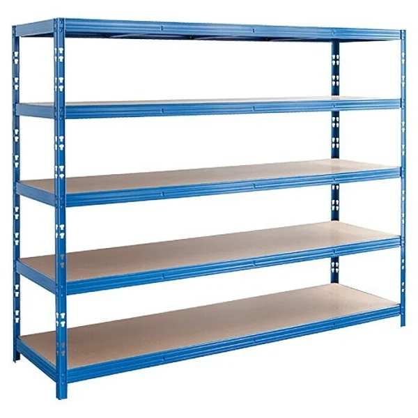 BAUHAUS Regalux Metall-Schwerlastregal Mega L X B X H: 70 X 240 X 200 Cm, Traglast: 450 Kg/Boden, Anzahl Böden: 5 Stk., Stecken, Blau 1