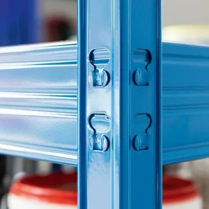 BAUHAUS Regalux Metall-Schwerlastregal Mega L X B X H: 70 X 240 X 200 Cm, Traglast: 450 Kg/Boden, Anzahl Böden: 5 Stk., Stecken, Blau 12