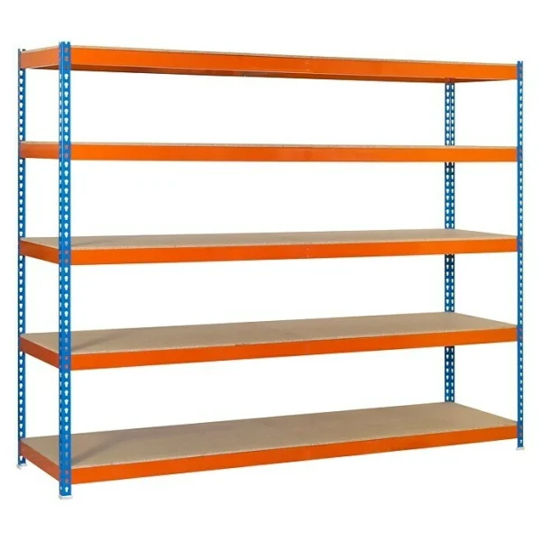 BAUHAUS Simonrack Simonforte Metall-Schwerlastregal L X B X H: 45 X 120 X 300 Cm, Traglast: 600 Kg/Boden, Anzahl Böden: 5, Blau/Orange 1