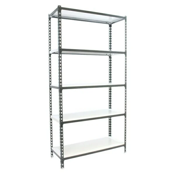 BAUHAUS Simonrack Simonclick Metallregal L X B X H: 30 X 100 X 200 Cm, Traglast: 180 Kg/Boden, Anzahl Böden: 5 Stk., Stecken, Anthrazit/Weiß 1