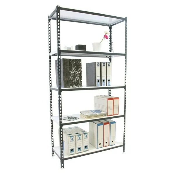 BAUHAUS Simonrack Simonclick Metallregal L X B X H: 30 X 100 X 200 Cm, Traglast: 180 Kg/Boden, Anzahl Böden: 5 Stk., Stecken, Anthrazit/Weiß 3