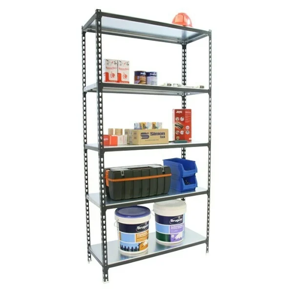 BAUHAUS Simonrack Simonclick Metallregal L X B X H: 30 X 100 X 200 Cm, Traglast: 180 Kg/Boden, Anzahl Böden: 5 Stk., Stecken, Anthrazit/Weiß 4