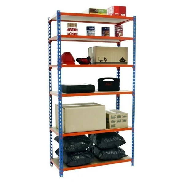BAUHAUS Simonrack Maderclick Metallregal Mega Plus L X B X H: 40 X 120 X 250 Cm, Traglast: 150 Kg/Boden, Anzahl Böden: 6 Stk., Stecken, Blau/Orange 3