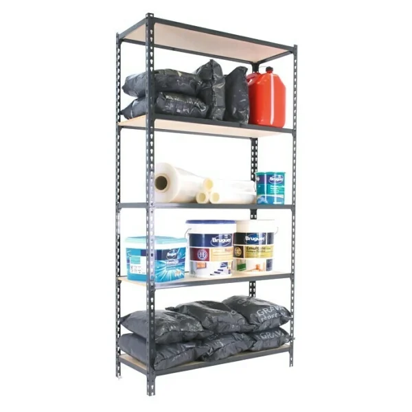 BAUHAUS Simonrack Maderclick Metallregal Plus L X B X H: 50 X 100 X 200 Cm, Traglast: 150 Kg/Boden, Anzahl Böden: 5, Stecken, Anthrazitgrau 3