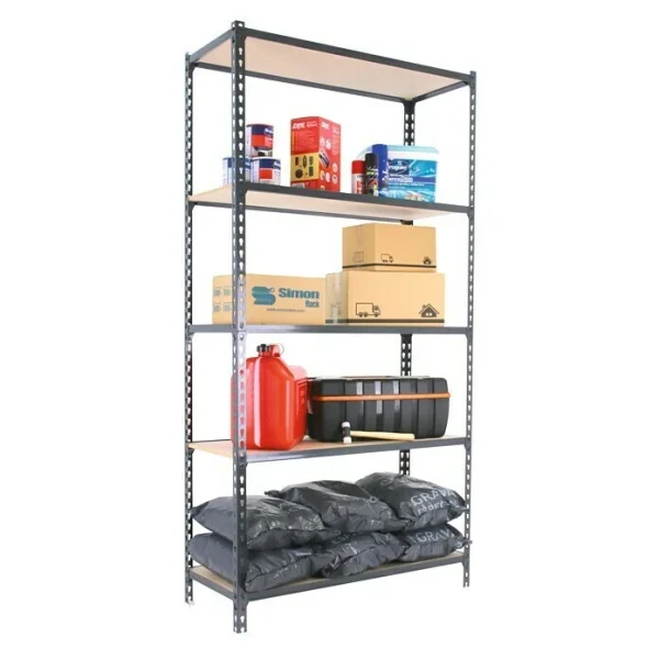 BAUHAUS Simonrack Maderclick Metallregal Plus L X B X H: 50 X 100 X 200 Cm, Traglast: 150 Kg/Boden, Anzahl Böden: 5, Stecken, Anthrazitgrau 4