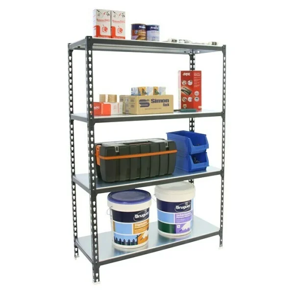 BAUHAUS Simonrack Simonclick Metallregal Super Plus L X B X H: 40 X 110 X 150 Cm, Traglast: 180 Kg/Boden, Anzahl Böden: 4 Stk., Stecken, Anthrazit/Silber 4