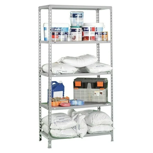 BAUHAUS Simonrack Simonclick Metallregal L X B X H: 40 X 90 X 180 Cm, Traglast: 150 Kg/Boden, Anzahl Böden: 5 Stk., Stecken, Silber 3